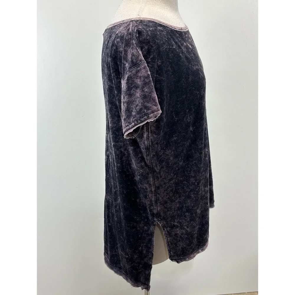 Free People We The Free Doran Tee Size S Purple Washed Velvet Shirt Boho Fairy